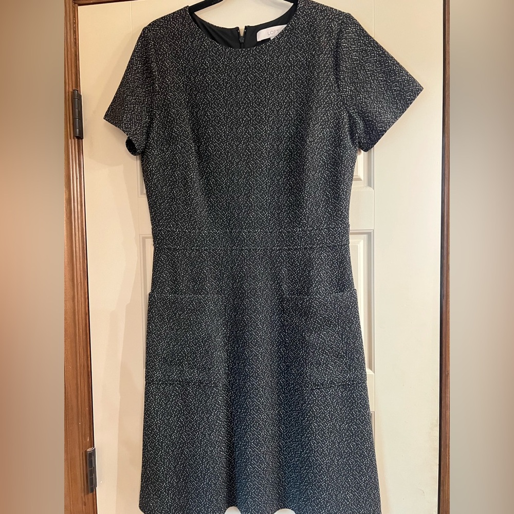 LOFT Black and White Mini Dress